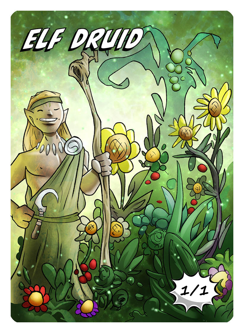 Elf Druid Token (1/1) by Phil Foglio