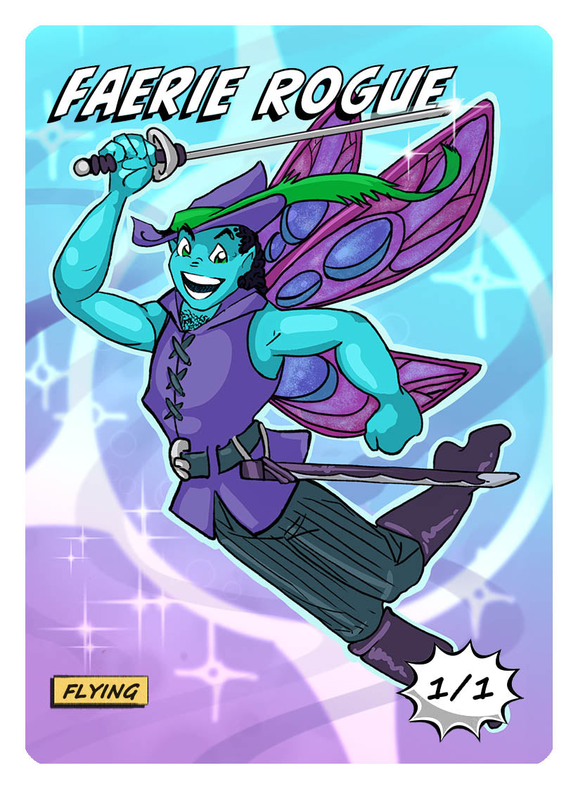 Faerie Rogue Token (1/1 - Flying) by Phil Foglio