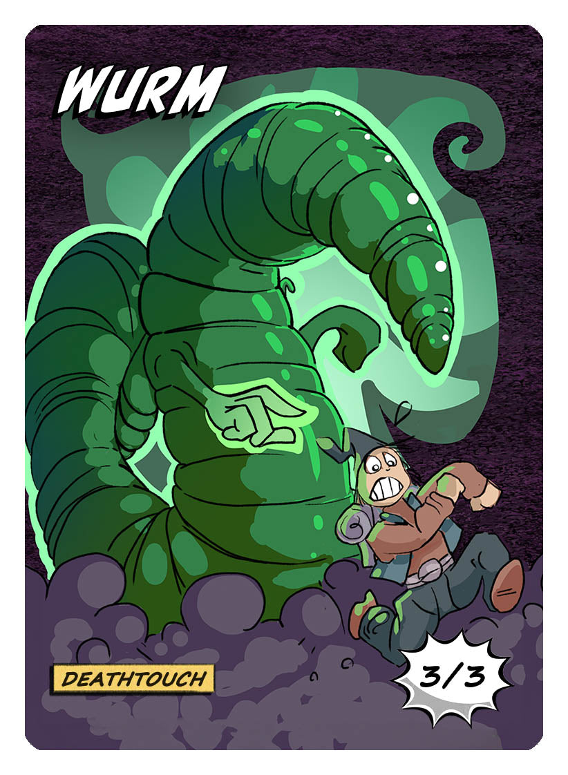 Wurm Token (3/3 - Deathtouch) by Phil Foglio