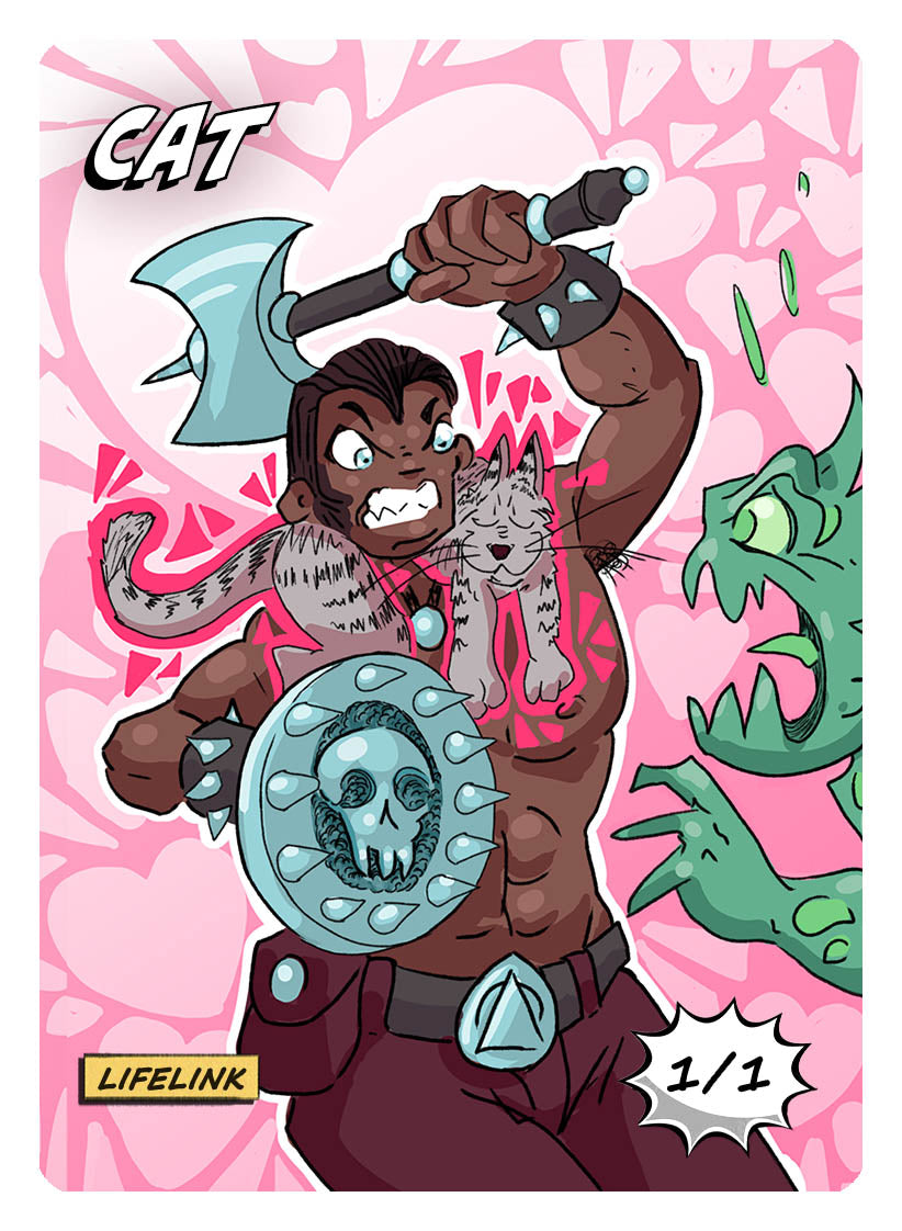 Cat Token (1/1 - Lifelink) by Phil Foglio