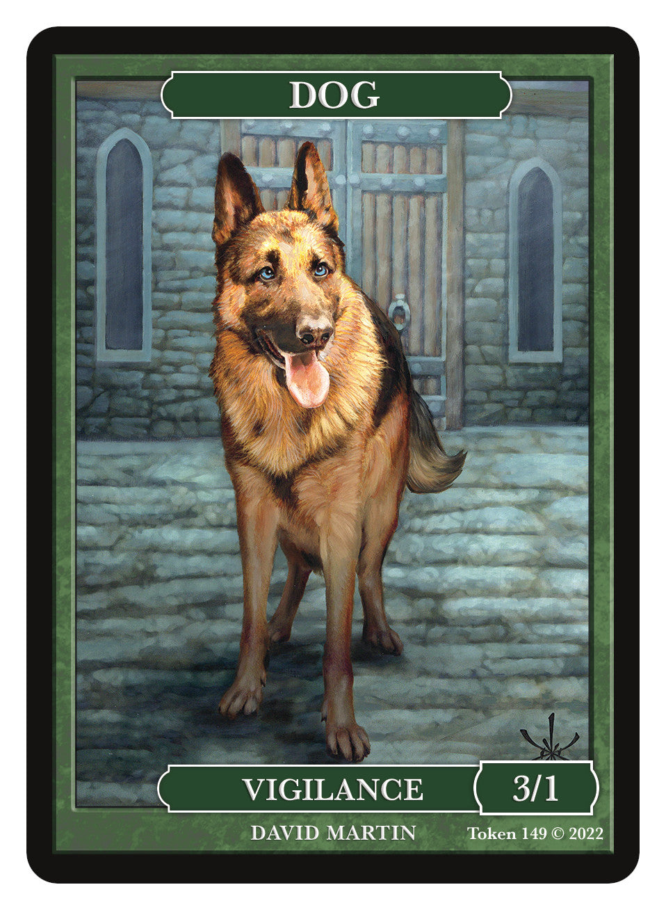 Dog Token (3/1 - Vigilance) by David Martin